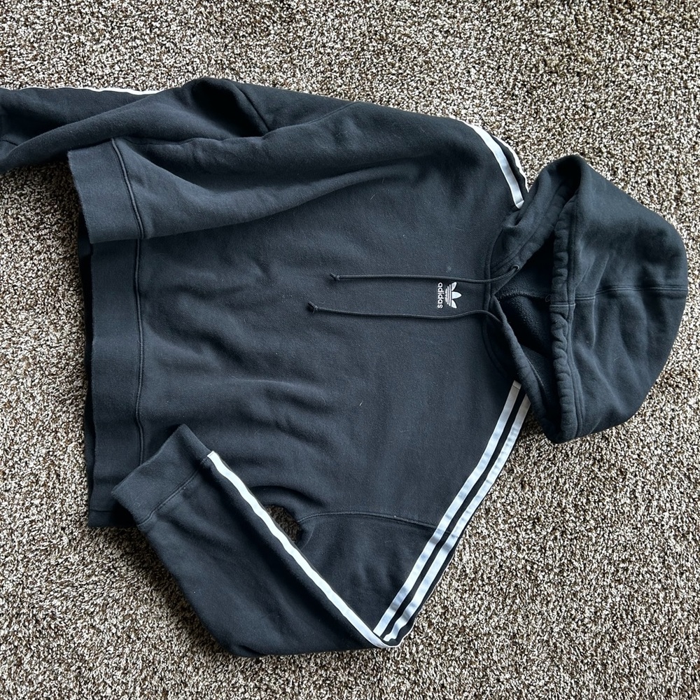 Black Adidas Crop Top Sweatshirt